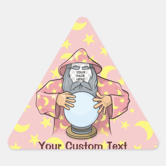 Tovenaar met uw gezicht driehoek sticker (Voorkant)