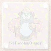 Tovenaar met uw gezicht glazen onderzetter (Achterkant)