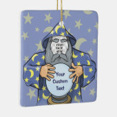 Tovenaar met uw gezicht keramisch ornament (Rechts)