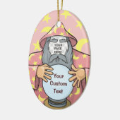 Tovenaar met uw gezicht keramisch ornament (Links)