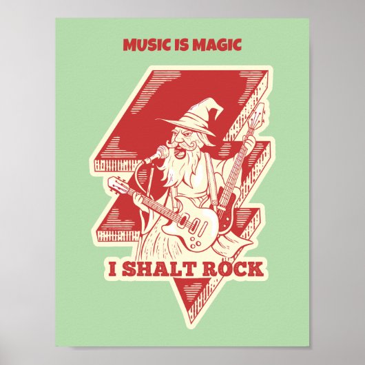 Tovenaar speelt gitaar poster (Voorkant)