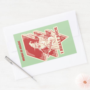 Tovenaar speelt gitaar rechthoekige sticker