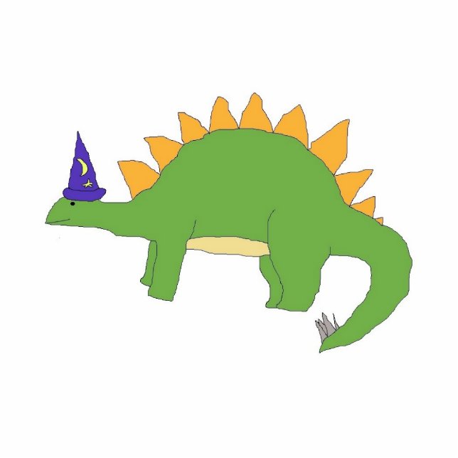 Tovenaar Stegosaurus sculptuur Staand Fotobeeldje (Voorkant)