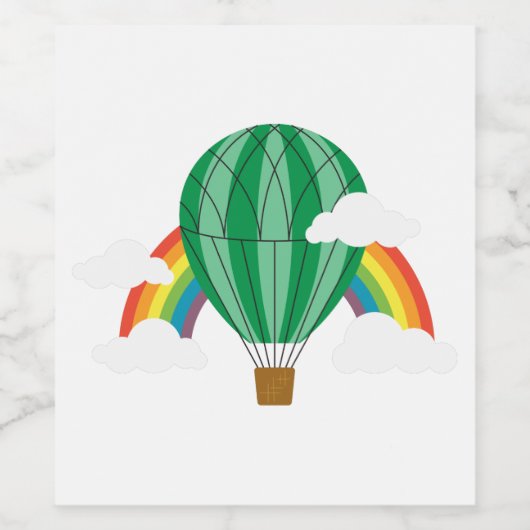 Tovenaar van de Oz-ballon Wijn Etiket (Enkel label)