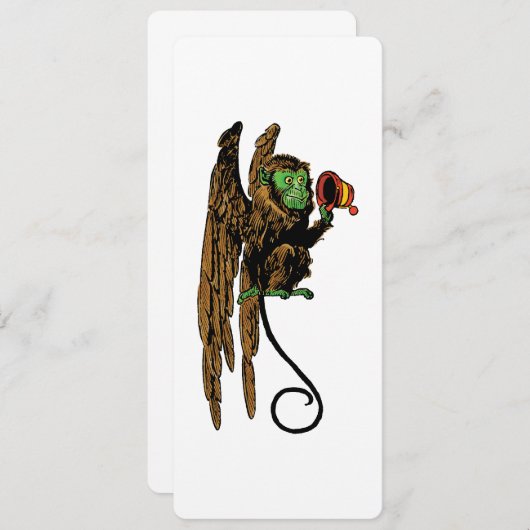 Tovenaar van de Oz Evil Flying Monkey Invitation Kaart (Voorkant / Achterkant)