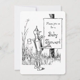 Tovenaar van het Baby shower van Oz Tinman Kaart