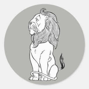  Tovenaar van Oz, Brave Cowarly Lion Ronde Sticker