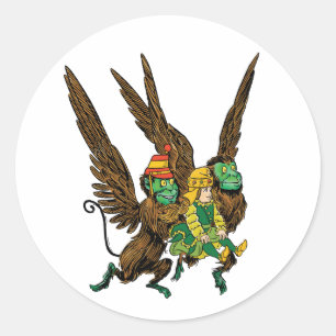  tovenaar van Oz, Dorothy, boze vliegende apen Ronde Sticker