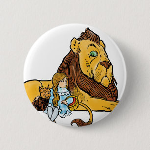 tovenaar van Oz, Dorothy en Toto met Lion Ronde Button 5,7 Cm