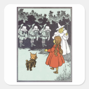  Tovenaar van Oz Dorothy Toto Glinda Munchkins Vierkante Sticker