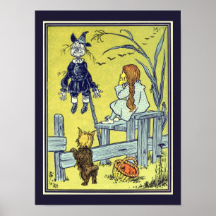 tovenaar van Oz, Dorothy Toto ontmoeten Scarecrow Poster