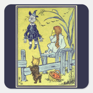  tovenaar van Oz, Dorothy Toto ontmoeten Scarecrow Vierkante Sticker