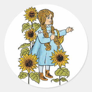  Tovenaar van Oz Fairy Tale Dorothy Sunflower Ronde Sticker
