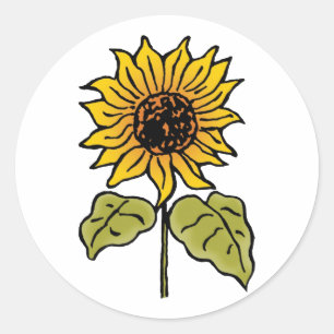  Tovenaar van Oz Fairy Tale Sunflower in Bloom Ronde Sticker