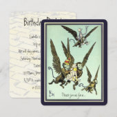  Tovenaar van Oz. Flying Monkey Party Kaart (Voorkant / Achterkant)