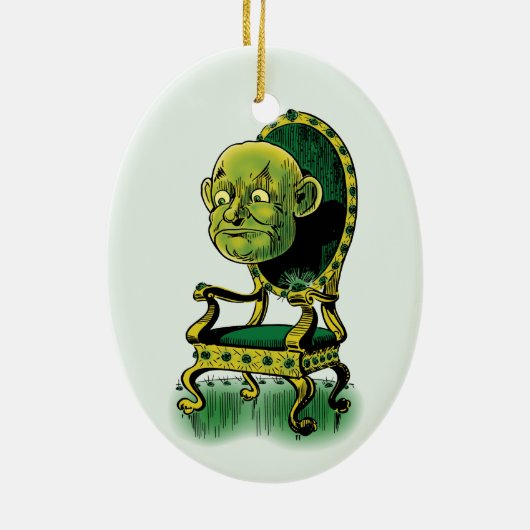  Tovenaar van Oz, Grumpy Wizard Emerald Throne Keramisch Ornament (Achterkant)