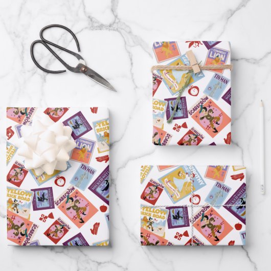 Tovenaar van Oz™ Karakterprint Toss Patroon Inpakpapier Vel (Voorkant)