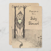 Tovenaar van Oz, laffe Lion Baby shower Kaart (Voorkant / Achterkant)