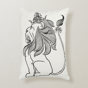 Tovenaar van Oz, laffe Lion met Kroon Accent Kussen