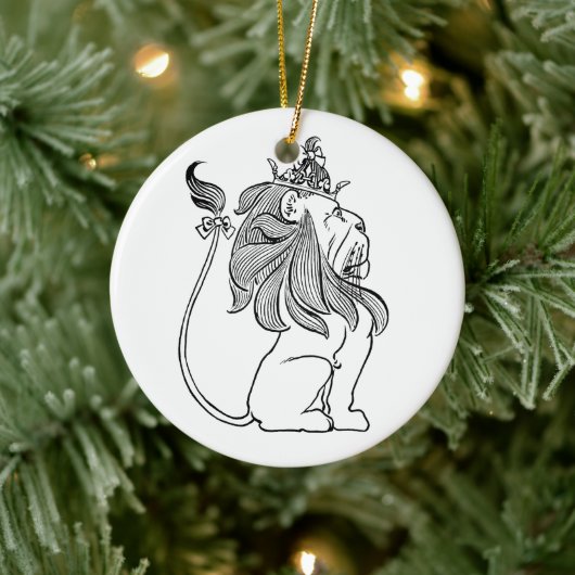 Tovenaar van Oz, laffe Lion met Kroon Keramisch Ornament (Boom)