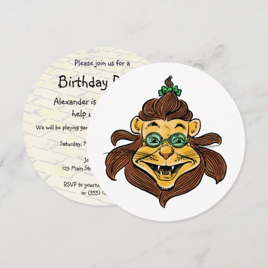  tovenaar van Oz Lion, Kindergeboortedag Kaart (Voorkant / Achterkant)