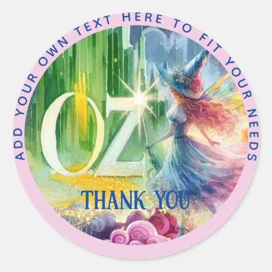 Tovenaar van Oz Party Dank u goede heks Ronde Sticker (Voorkant)