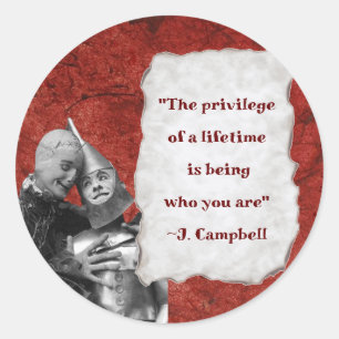 Tovenaar van Oz Quotes Campbell Red Gold Ronde Sticker
