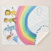 Tovenaar van Oz Rainbow Sherpa Blanket Sherpa Deken (Voorkant (horizontaal))