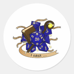 Tovenaarsdobbelsteenontwerp Ronde Sticker