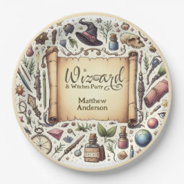 Tovenaarsfeestje Heksenfeest Toverfeest Toverstave Papieren Bordje