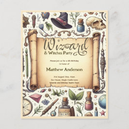 Tovenaarsfeestje Toverstaven Heksen Hats Flyer