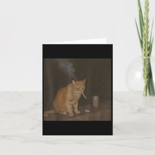 Tovenaarsigaret Kitten Grappige Rokkende Kat Meme  Kaart (Voorkant)