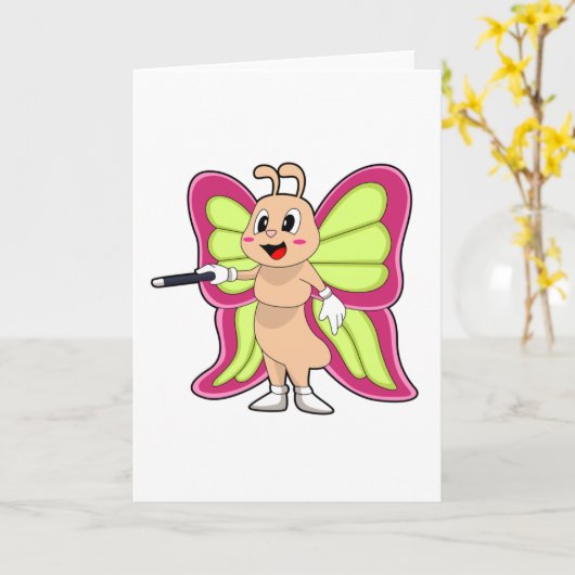 Tovenaarsstaf Vlindermagie Kaart (Gele Bloem)