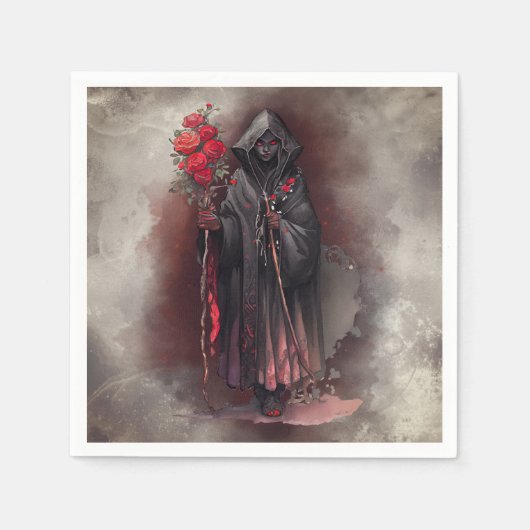 tovenarij | Shadowy Dark Witch Glowing Red Eyes Servet (Voorkant)