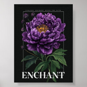 Tover Enchant Bless de Pad Paarse Pioen Poster