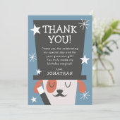 Tover Show Verjaardag Hond Goochelaar Bedankkaart (Staand voorkant)
