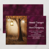 Toverachtig bos met feeërieke lichtjes bruiloft kaart (Voorkant / Achterkant)