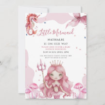 toverachtige kleine Zeemeermin Baby Shower uitnodi