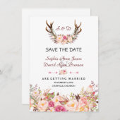 Toverachtige Roze Blush Bloemige Geweien Bruiloft Save The Date (Voorkant / Achterkant)