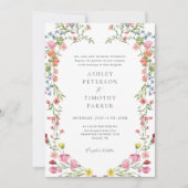 Toverachtige Tuin Wilde Bloem Bruiloft QR Code Kaart (Voorkant)