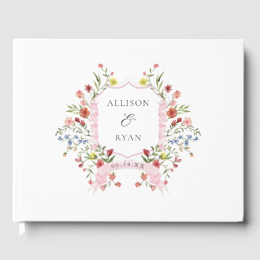 Toverachtige Tuin Wilde Bloemen Bruiloft Gastenboek (Voorkant)