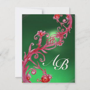 TOVERBESJES 4, MONOGRAM rode jade champagne Kaart