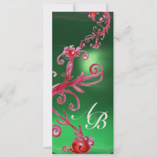 TOVERBESJES 4, MONOGRAM rode jade goud Kaart
