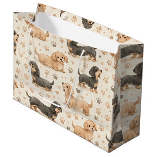 Toverende Waterverfpatroon met Puppies (1) Groot Cadeauzakje