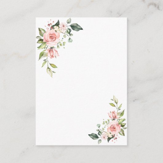 Toverfijne waterverf roze bloemen gouden bruiloft  informatiekaartje (Achterkant)