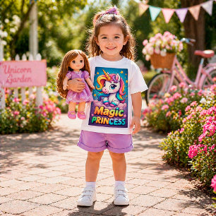 Toverprinses Regenboog Eenhoorn Schattige Cartoon T-shirt