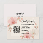 Toversierde Orchidee QR Code RSVP Kaart (Voorkant / Achterkant)