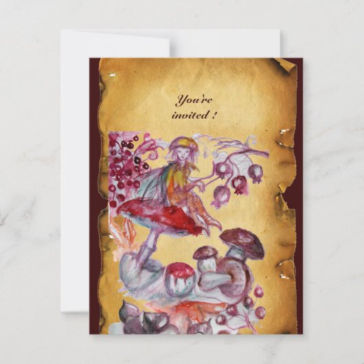 TOVERSTOKJE VAN PADDENSTOELEN perkament Kaart (Voorkant)