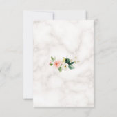 Toverzicht Waterverf Blozende Bloemen Gouden Marme RSVP Kaartje (Achterkant)