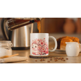  Tow cuteRomantic Floral Hedgehog Duo Illustration Mok